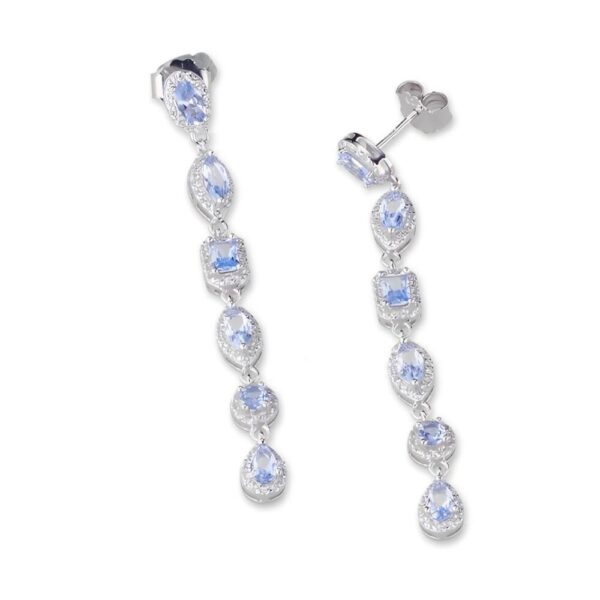 Orecchini Donna Sovrani In Argento 925 Con Cubic Zirconia E Zirconi Acquamarina