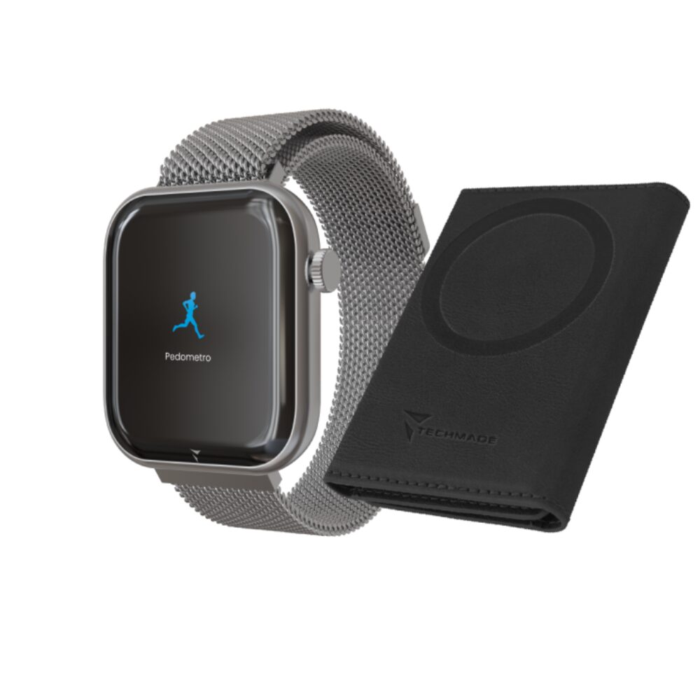 Smartwatch Techmade Glam In Acciaio Silver Con Portafoglio