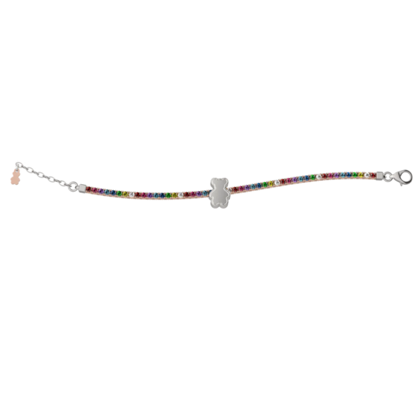 Bracciale Baby Nanan Tennis In Argento 925 Rosato E Zirconi Multicolor