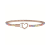 Bracciale Baby Tennis Nanan In Argento 925 Rosato E Zirconi Multicolor