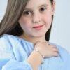 Bracciale Bambina Luca Barra In Acciaio Con Fiori Rosa E Bianchi 2 Verre Gioielli - l'istituzione del gioiello