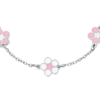 Bracciale Bambina Luca Barra In Acciaio Con Fiori Rosa E Bianchi 1 Verre Gioielli - l'istituzione del gioiello