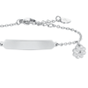 Bracciale Bambina Luca Barra In Acciaio Con Piastra E Quadrifoglio 1 Verre Gioielli - l'istituzione del gioiello