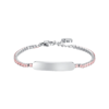 Bracciale Bambina Tennis Luca Barra In Acciaio Con Piastra E Cristalli Rosa 2 - Verre Gioielli Bracciale Bambina Tennis Luca Barra In Acciaio Con Piastra E Cristalli Rosa