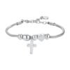 Bracciale Donna Luca Barra Con Cuore E Croce Con Cristalli Bianchi 1 - Verre Gioielli Bracciale Donna Luca Barra Con Cuore E Croce Con Cristalli Bianchi