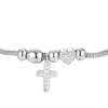 Bracciale Donna Luca Barra Con Cuore E Croce Con Cristalli Bianchi 1 Verre Gioielli - l'istituzione del gioiello