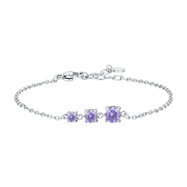 Bracciale Donna Luca Barra Con Zirconi Viola 3 - Verre Gioielli Bracciale Donna Luca Barra Con Zirconi Viola
