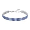 Bracciale Donna Tennis Luca Barra Triplo Filo Con Zirconi Blu