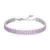 Bracciale Donna Tennis Luca Barra Triplo Filo Con Zirconi Rosa