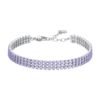 Bracciale Donna Tennis Luca Barra Triplo Filo Con Zirconi Viola