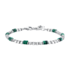 Bracciale Uomo Luca Barra In Acciaio Con Ematite E Malachite