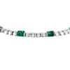 Bracciale Uomo Luca Barra In Acciaio Con Ematite E Malachite 1 Verre Gioielli - l'istituzione del gioiello