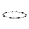 Bracciale Uomo Luca Barra In Acciaio Con Ematite E Onice Nera