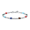Bracciale Uomo Luca Barra In Acciaio Con Ematite E Pietre Multicolor