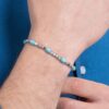 Bracciale Uomo Luca Barra In Acciaio Con Ematite E Pietre Turchesi 3 Verre Gioielli - l'istituzione del gioiello