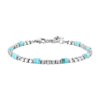 Bracciale Uomo Luca Barra In Acciaio Con Ematite E Pietre Turchesi