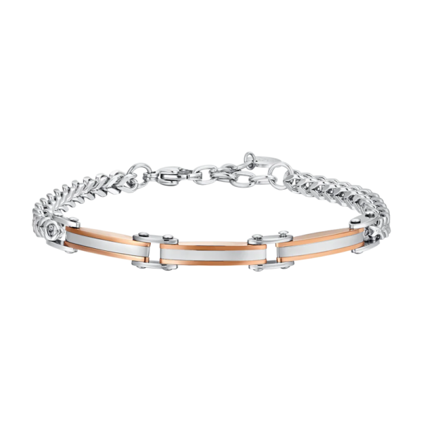 Bracciale Uomo Luca Barra In Acciaio Con Ip Rosato