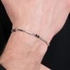 Bracciale Uomo Luca Barra In Acciaio Con Pietre In Agata Nera 3 Verre Gioielli - l'istituzione del gioiello