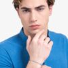 Bracciale Uomo Luca Barra In Acciaio Con Pietre Turchesi 1 Verre Gioielli - l'istituzione del gioiello