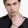 Bracciale Uomo Luca Barra In Acciaio E Sfere Nere 2 Verre Gioielli - l'istituzione del gioiello