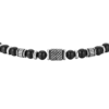 Bracciale Uomo Luca Barra In Acciaio E Sfere Nere 3 Verre Gioielli - l'istituzione del gioiello