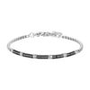 Bracciale Uomo Luca Barra In Acciaio Silver E Nero