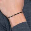 Bracciale Uomo Luca Barra In Acciaio Silver E Nero 1 Verre Gioielli - l'istituzione del gioiello