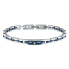 Bracciale Uomo Maserati In Acciaio Silver Con Ceramica Blu E Oro Giallo 18 Kt