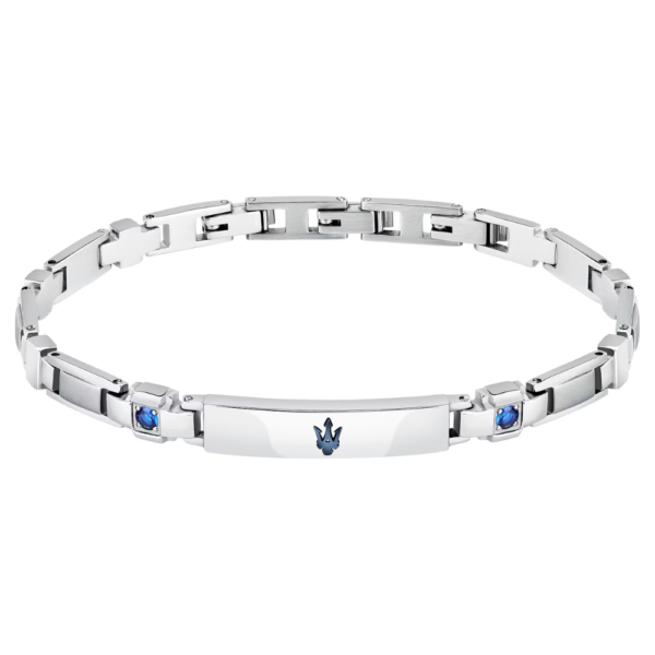 Bracciale Uomo Maserati In Acciaio Silver Con Zaffiri Lab Grown