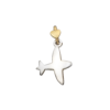 Charm Dodo Mariani Aereo In Argento 925 E Contromaglia in Oro Giallo 9 Kt