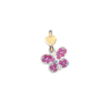 Charm Dodo Mariani Farfalla In Argento 925 E Contromaglia in Oro Giallo 9 Kt Con Zirconi Rosa