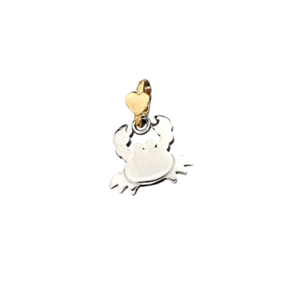 Charm Dodo Mariani Granchio n Argento 925 E Contromaglia in Oro Giallo 9 Kt