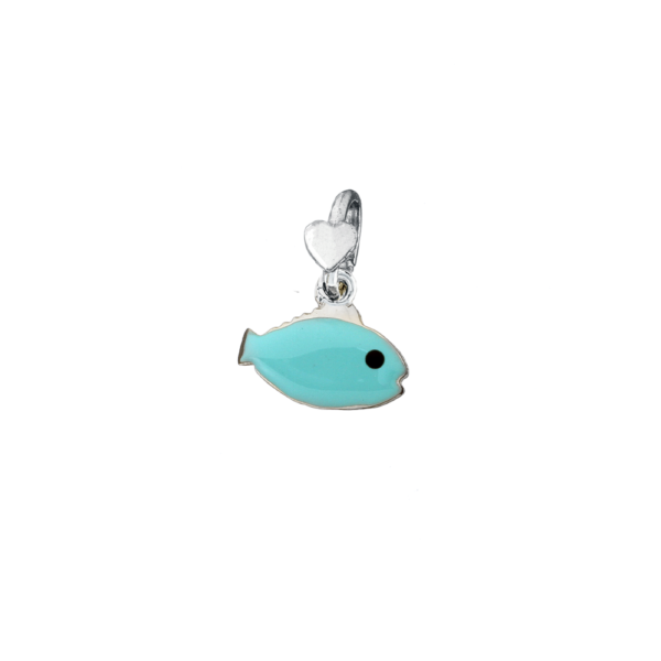 Charm Dodo Mariani Pesce In Argento 925 E Smalto Azzurro