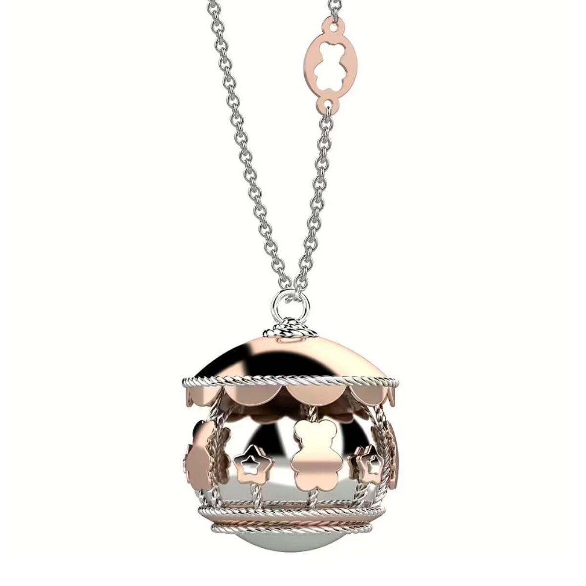 Collana girocollo catena con pendenti grigio argento BRASS Workshop 24cl05