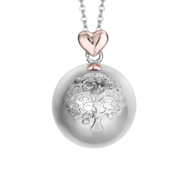Collana Donna Luca Barra Chiama Angeli In Acciaio Bicolore Con Albero Della Vita E Cuore