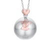 Collana Donna Luca Barra Chiama Angeli In Acciaio Bicolore Con Angelo E Cuore