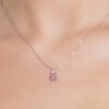 Collana Donna Luca Barra In Acciaio Con Zirconi Bianco E Rosa 3 Verre Gioielli - l'istituzione del gioiello