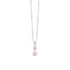 Collana Donna Luca Barra In Acciaio Con Zirconi Rosa