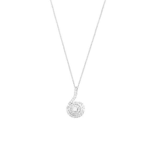 Collana Donna Pg Gioielli Punto Luce Fantasia In Oro Bianco 18 Kt Con Diamanti 0.30 Ct