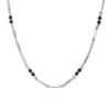Collana Uomo Luca Barra In Acciaio Con Agata Nera 2 - Verre Gioielli Collana Uomo Luca Barra In Acciaio Con Agata Nera