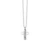 Collana Uomo Luca Barra In Acciaio Con Croce E Zirconi Neri 1 - Verre Gioielli Collana Uomo Luca Barra In Acciaio Con Croce E Zirconi Neri