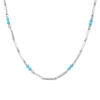 Collana Uomo Luca Barra In Acciaio Con Pietre Turchesi 4 - Verre Gioielli Collana Uomo Luca Barra In Acciaio Con Pietre Turchesi