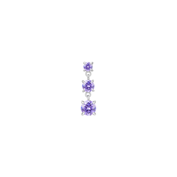 Mono Orecchino Donna Luca Barra In Acciaio Con Zirconi Viola