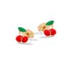 Orecchini Bambina Nanan In Argento 925 Rosato A Ciliegina E Smalti Colorati