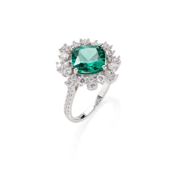 Anello Donna Amen In Argento 925 Stardust Con Zircone Verde E Bianchi