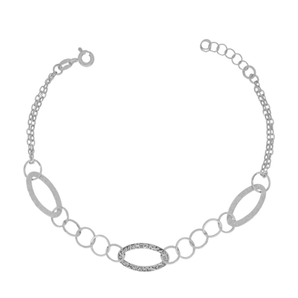 Bracciale Donna Igold In Oro Bianco 9 Kt Con Elementi Martellati
