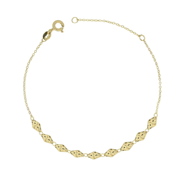 Bracciale Donna Igold In Oro Giallo 9 Kt Con Rombi Martellati