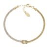 Bracciale Nodo D'Amore Amen In Argento 925 Dorato Con Zirconi Bianchi 2 - Verre Gioielli Bracciale Nodo D'Amore Amen In Argento 925 Dorato Con Zirconi Bianchi