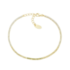 Bracciale Tennis Amen In Argento 925 Dorato Con Zirconi Verdi Oliva Degradè
