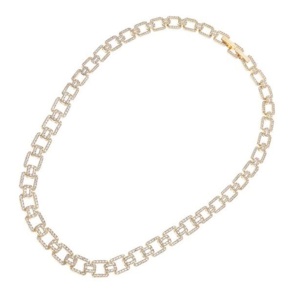 Collana Catena Ottaviani In Ottone Con Placcatura Oro Giallo E Zirconi Bianchi